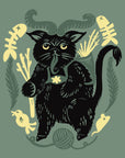 Krampus Kitty · Sage T-Shirt