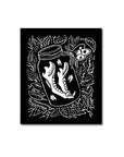 Jaw Bone in Jar Canvas Patch Print Ritual