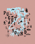 Puget Sound Map · Cropped T-Shirt