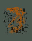 Puget Sound Map Variant · Unisex T-Shirt