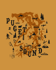 Puget Sound Map Variant · Unisex T-Shirt