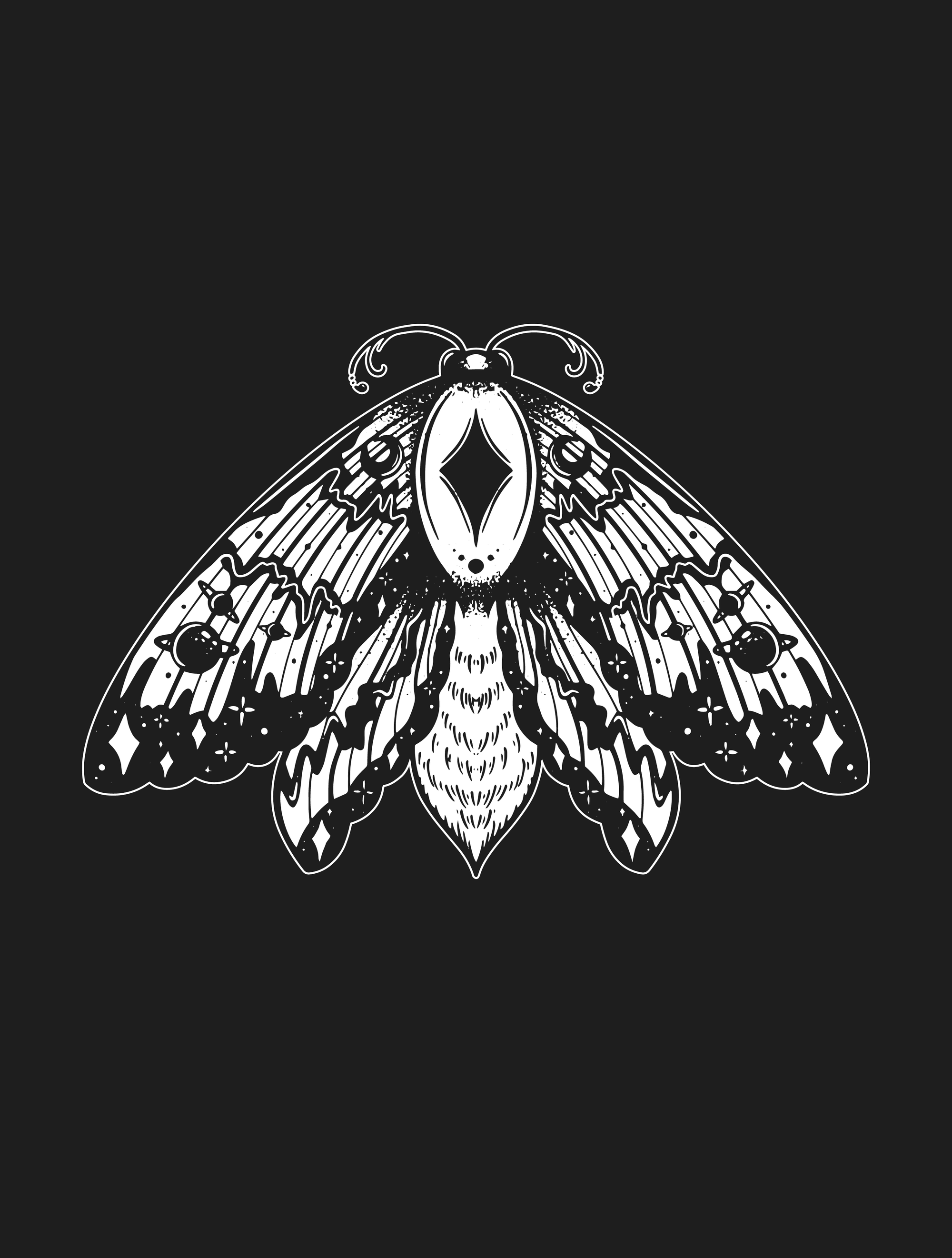 Witchy Moth · Pullover Hoodie · White