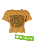 Zentangle Owl · Cropped T-Shirt · Tonal