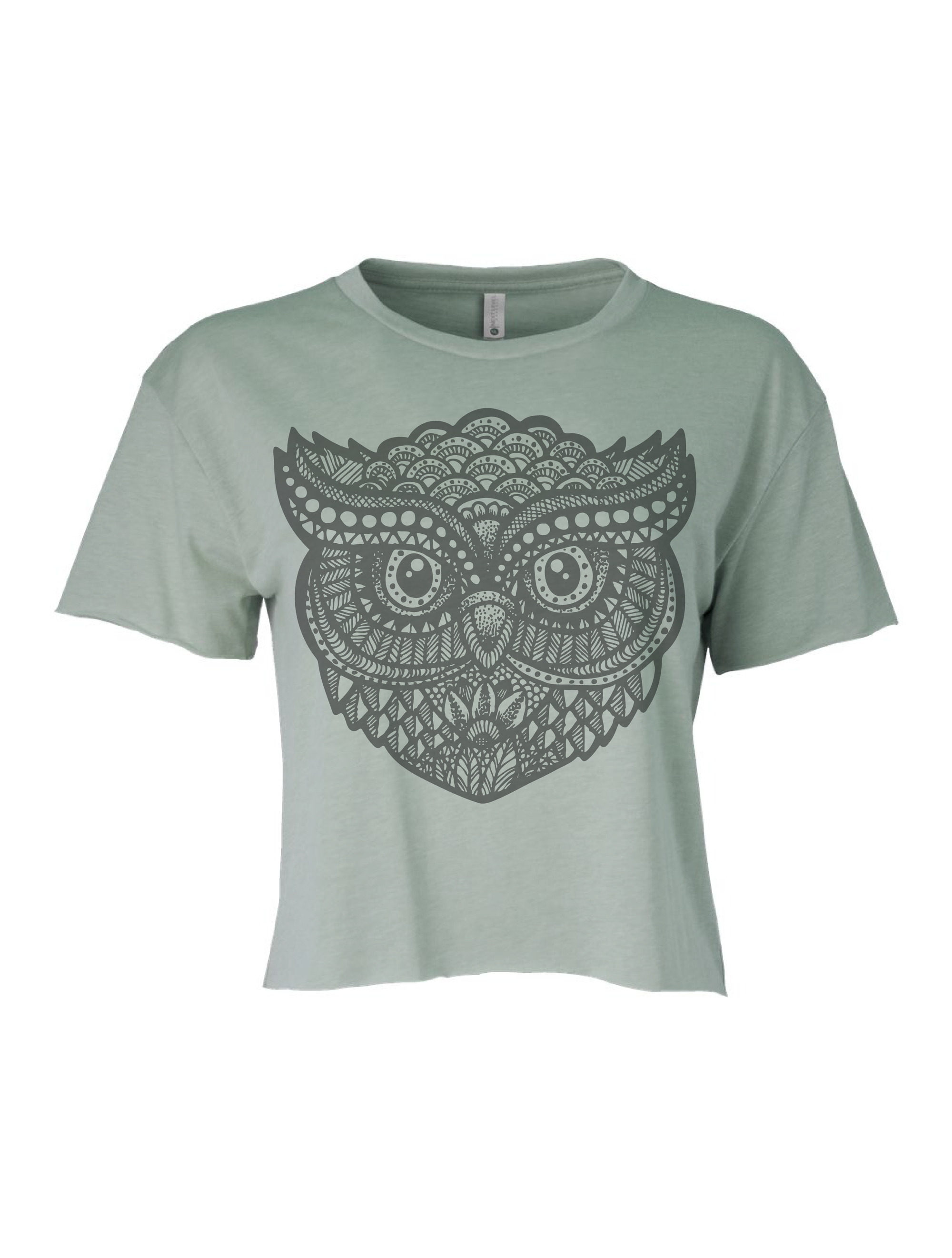 Zentangle Owl · Cropped T-Shirt · Tonal
