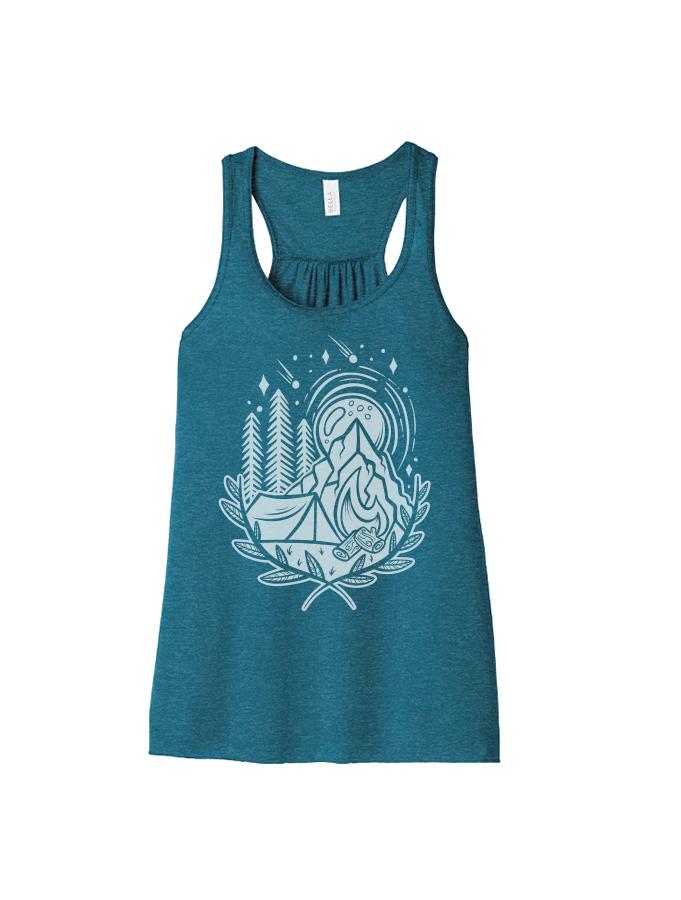 Melanie Peterson Campout Illustration Ladies Tank