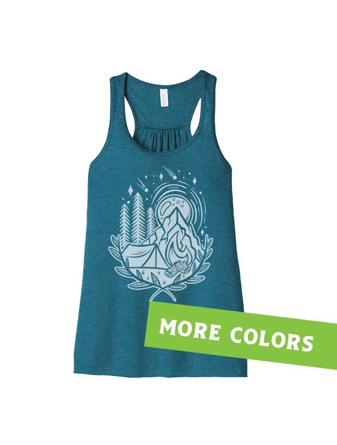 Melanie Peterson Campout Illustration Ladies Tank