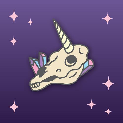 Unicorn Skull with Crystals · Enamel Pin